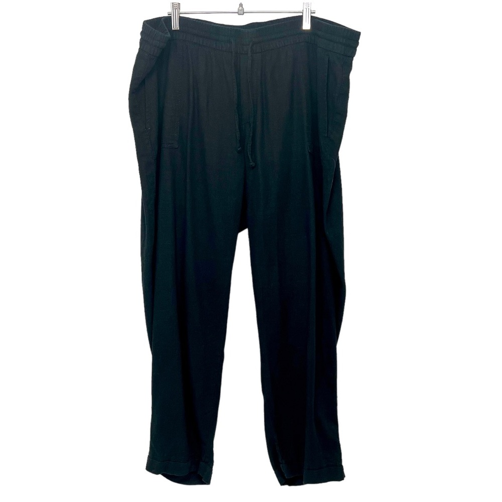 Old Navy Black Blend Linen Pull On Casual Pants Women’s XL - Picture 3 of 9
